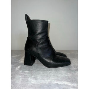 Napoleoni Black Leather Vintage Made in Italy Heeled Boots 37